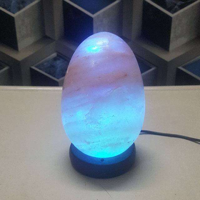 himalayan usb egg lamp (pink) large double led with light